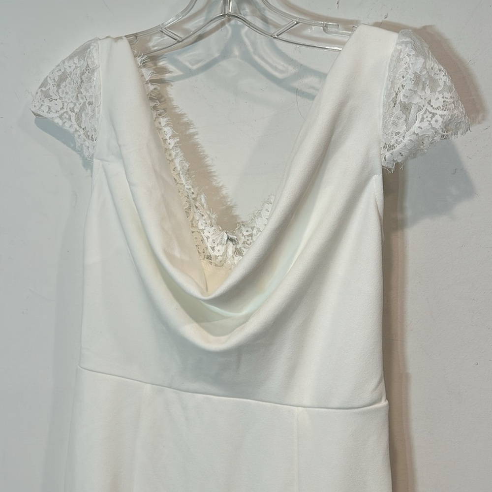 New Lulus Forever Beloved White Lace Cap Sleeve Mermaid Maxi Dress xs bridal